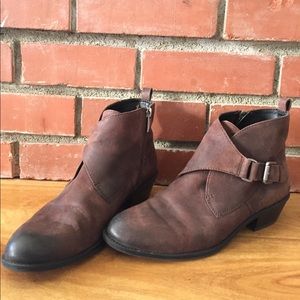 Franco Sarto Monk Buckle Booties - Suede